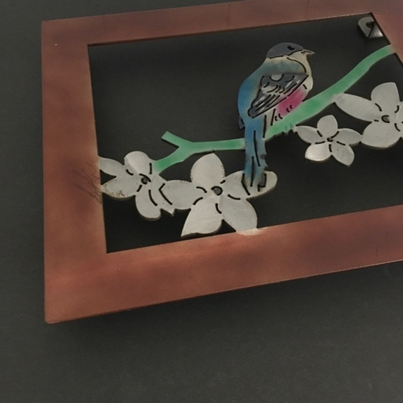 Open Steel Frame Bird Cutout Dogwood Wall Decor - Picture 5 of 16